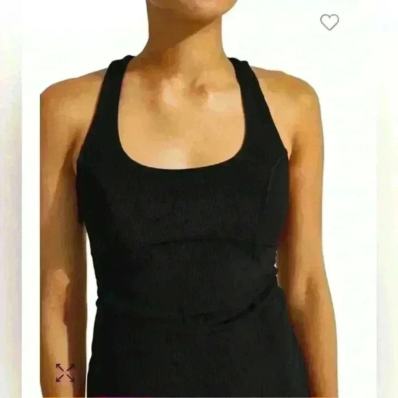 Anthropologie Sweaty Betty Emily Strappy Back Rib Dress in Black - Picture 4 of 12